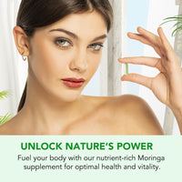 FSLHCY Moringa Capsules 800mg, Rich Moringa Powder Supports Energy, Joint & Immunity & Gut Health, Overall Vitality, Pure Vegan Extract Non-GMO (60pcs)