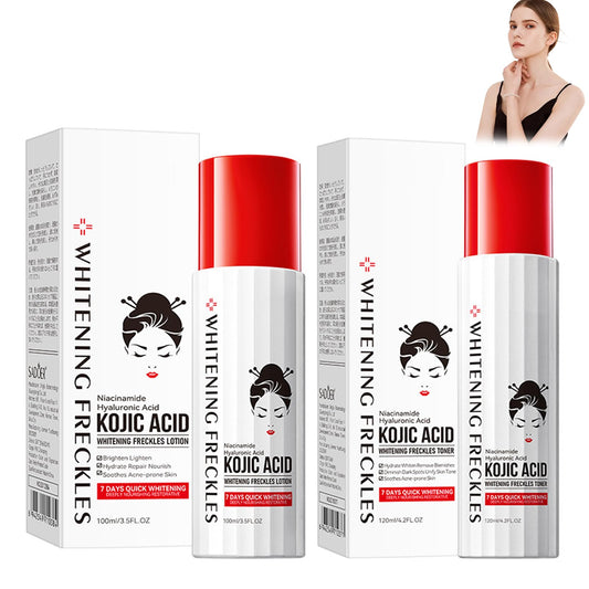 Bploar Kojic Acid Whitening Toner & Lotion, Kojic Acid Brightening Facial Toner & Lotion Set - Radiant Complexion & Moisture - For Even Skin Tone