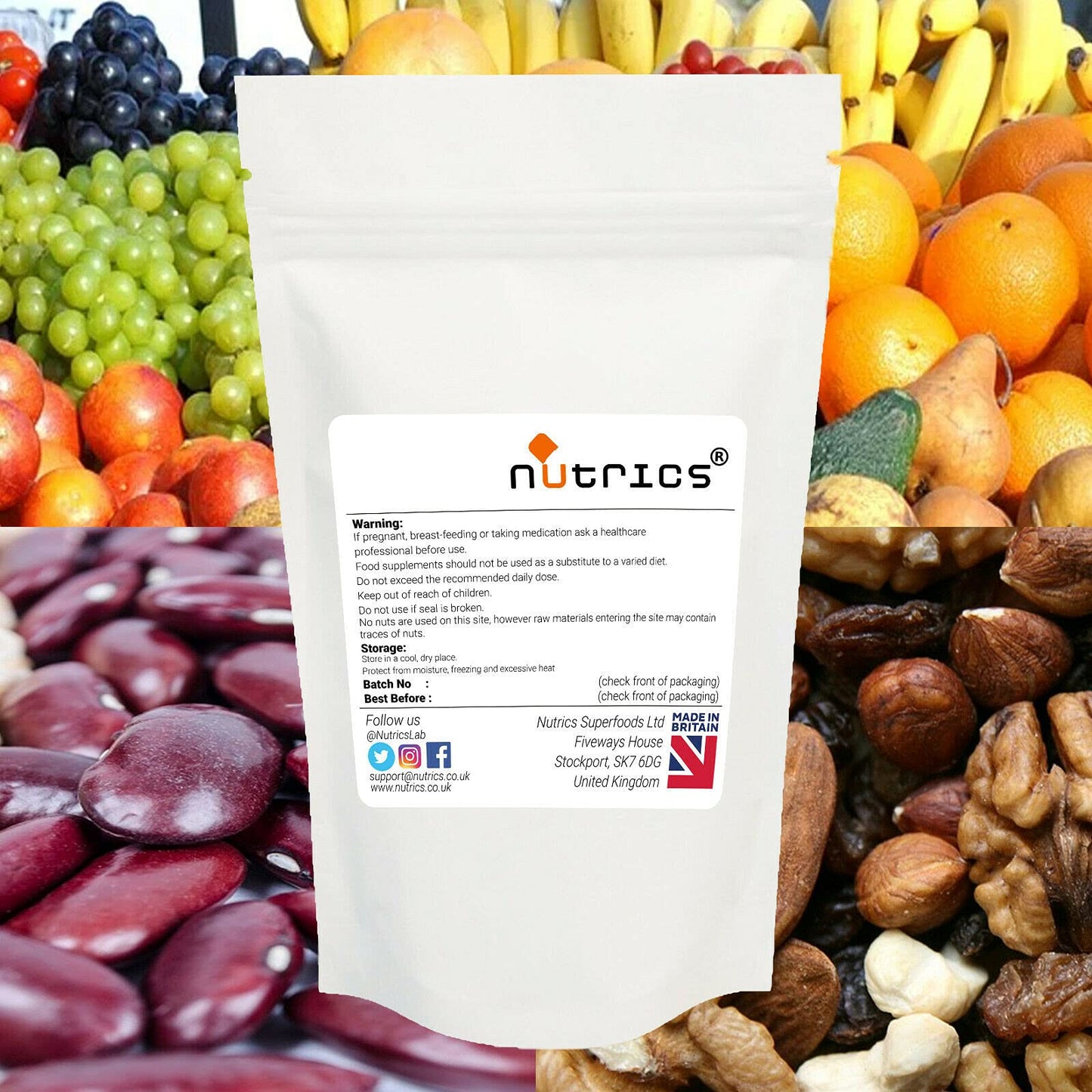 Nutrics® MYO INOSITOL 550mg | 90 V Capsules (1 Month Supply) | Suitable for Vegan Vegetarian Halal Kosher