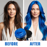WOZUTUNT Blue Temporary Hair Color Wax Natural Hair Color Wax for Cosplay, Masquerade & Festivals Party – Easy Wash-Out Styling Pomade with Instant Results and Long-Lasting Hold