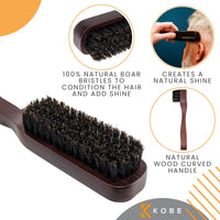 Kobe Professional Men's Beard and Fade Brush - Men’s Boar Bristle Hair Brush/Beard Brush - For Fading & Moustache Styling (Orson)