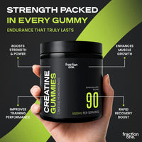 Fraction One Creatine Monohydrate 90 Gummies – Lab Verified, UK 3rd Party Tested, 30 Days Supply - 5000mg with BCAA’s per Serving, Pre-Workout Support, Muscle Recovery, Gym Supplement for Men/Women