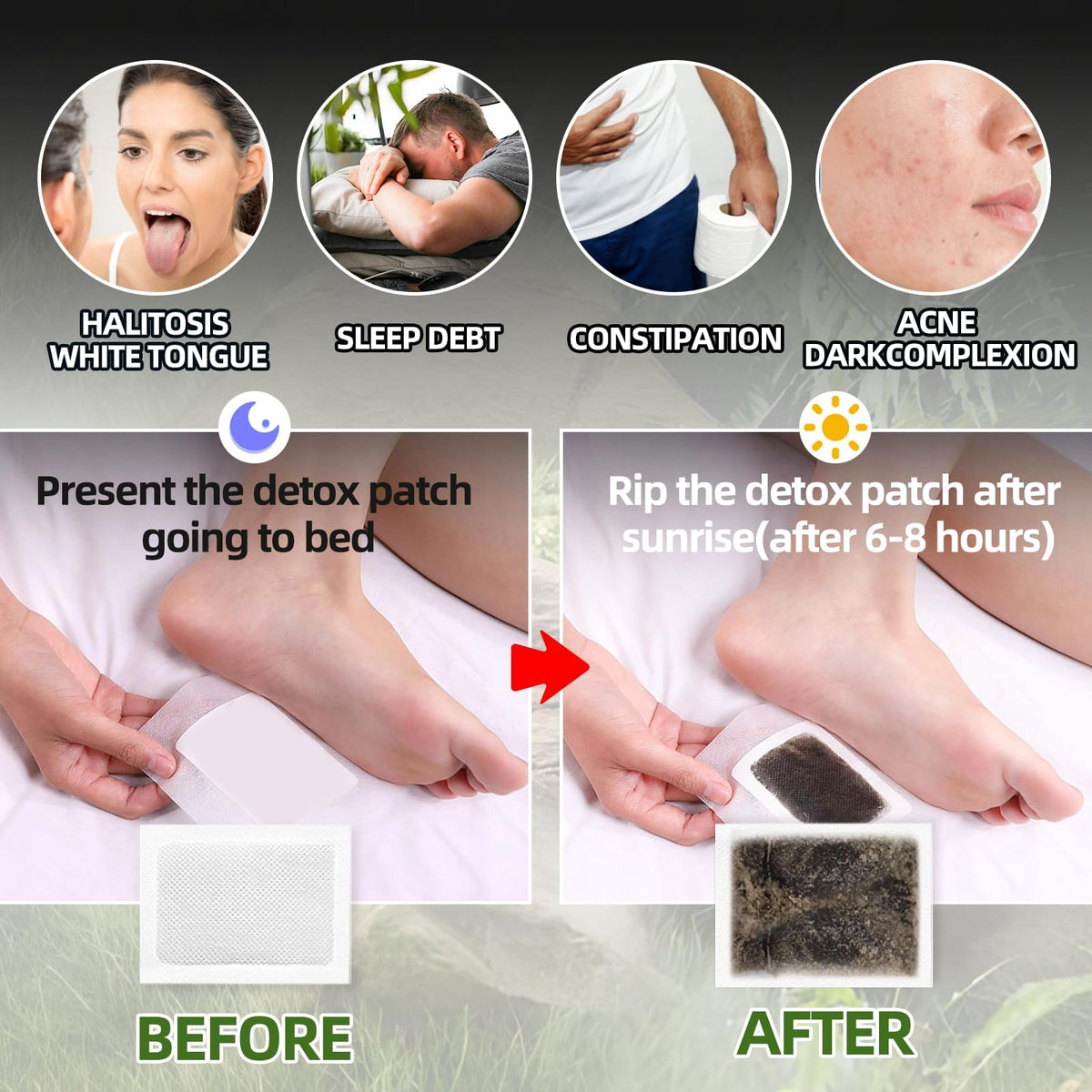 Inpumo Detox Foot Patches 20 Pcs, Remove Toxins Deep Cleansing, Relieve Body Stress, Improve Sleep Quality, Enhance Blood Circulation (20 pack)