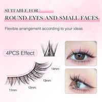 EMEDA Cluster Lashes 70 Pcs DIY False Eyelashes Anime C Curl Individual Lashes12mm Manga Lashes DIY Eyelash Extensions Thin Band Natural Cluster Lash Kit (12mm)