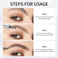 MEITREND Eyebrow Pencil - Waterproof Tattoo Brow Pen With Fork Tip Long-Lasting Brow Tint For Revolution Makeup Rapid Natural Brow for Beginners (#03 RED BROWN)