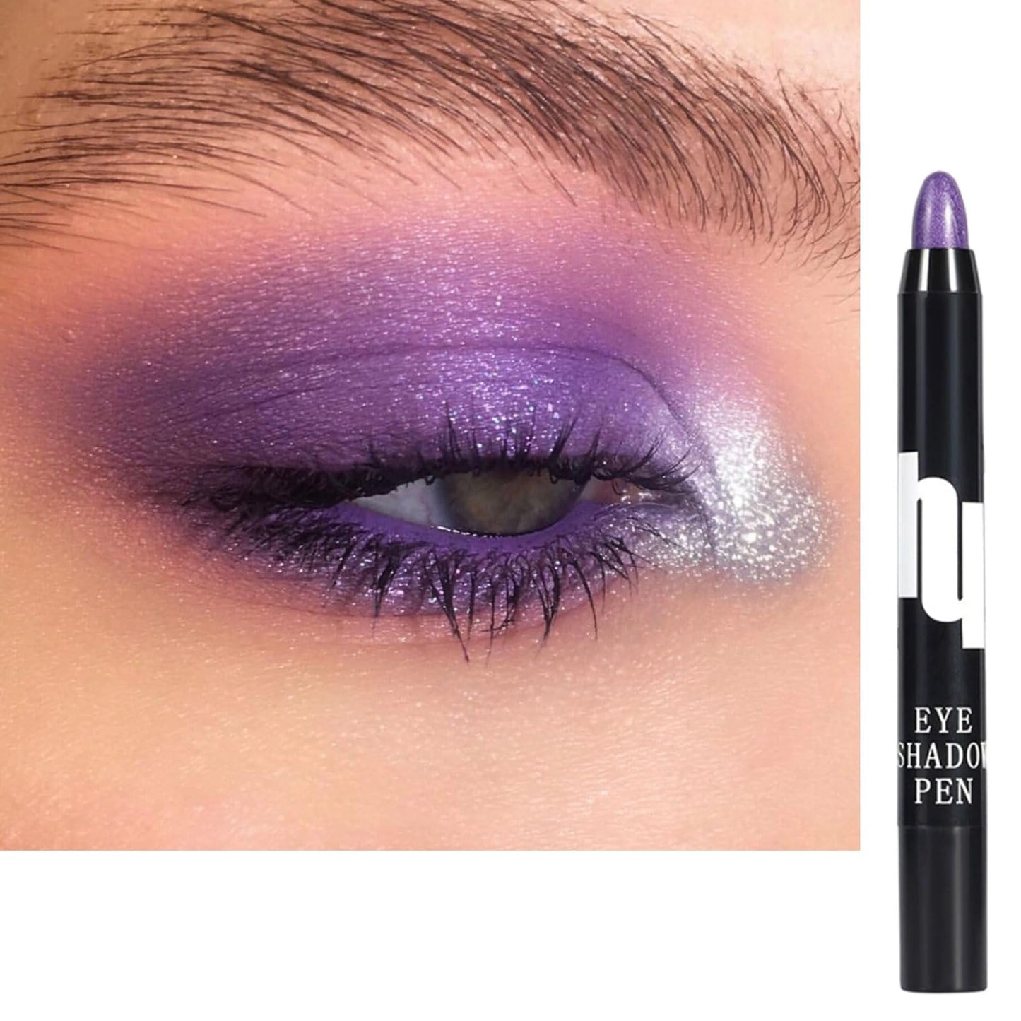 LYNTYAOU Shimmer Purple Eyeshadow Stick, Lavender Pearl Eye Shadow Pen Fine Cream, Glitter Radiant Metallic Eyeliner, Creamy Eye Pencil Crayon, Eyes Makeup Gift for Women