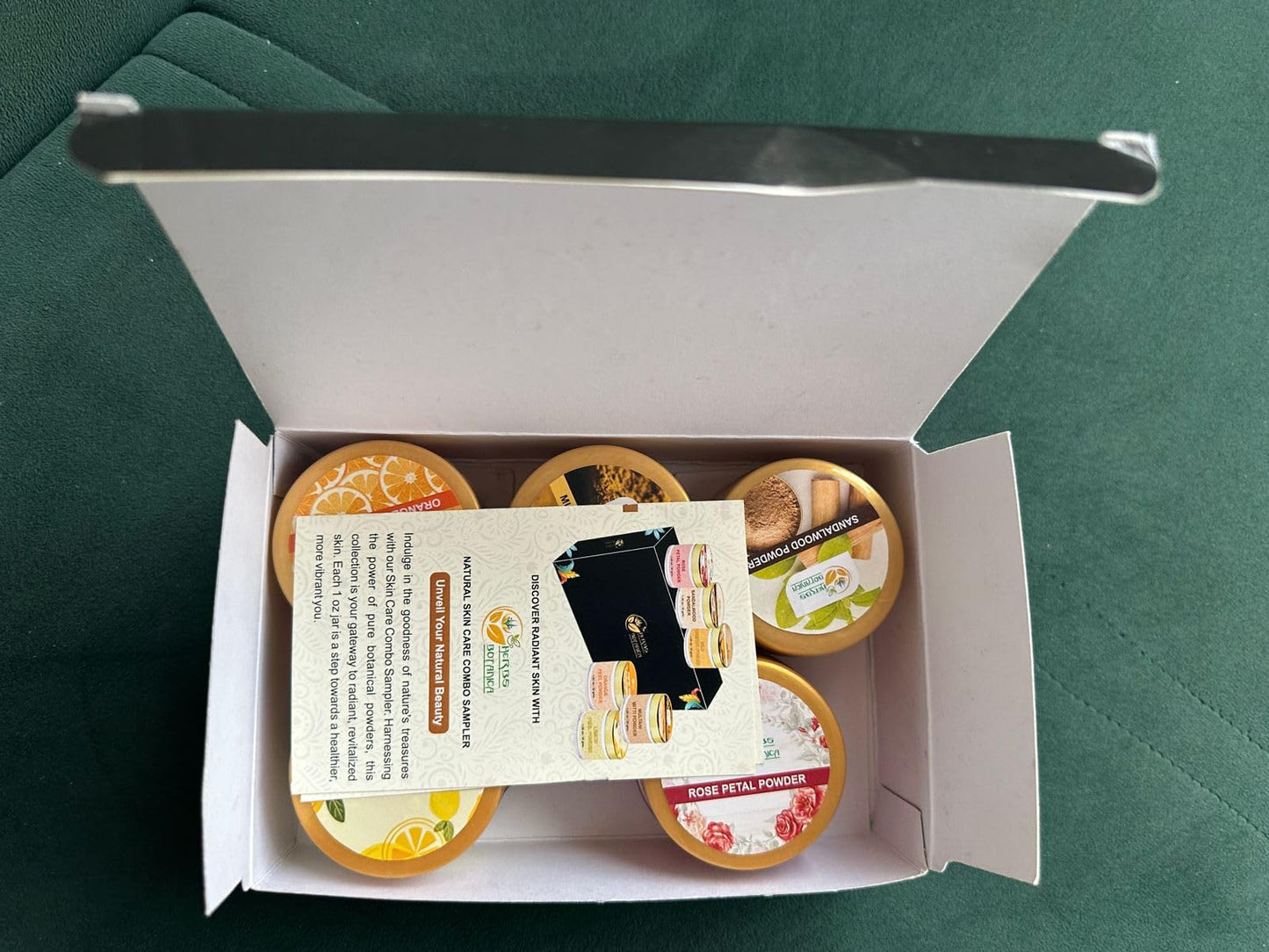 Herbs Botanica Skin Care Powder Sampler Gift Pack – 6 Varieties (1 oz Each) Sandalwood, Orange Peel, Lemon Peel, Rose Petal, Wild Turmeric & Multani Mitti Clay Facial Cleansing & Exfoliating Powders