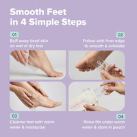 Glowxie Nano Glass Foot Files for Hard Skin – Callus Remover for Feet, Foot Scrubber & Foot Exfoliator – 2-in-1 Foot File & Heel Scraper for Wet & Dry Use – Pedicure Tool for Smooth Feet