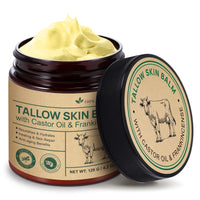 Tallow Balm With Castor Oil and Frankincense Skin Balms, 100% Grass-Fed Organic Moisturizer, Handmade Frankincense Balm for Skin, Nourish & Repairing Dry Skin, Face & Body Cream