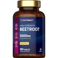 Horbäach Beetroot Tablets 3000mg | High Strength Beetroot Supplement | 180 Vegan Tablets (3 Months Supply) | Nitric Oxide | by Horbaach