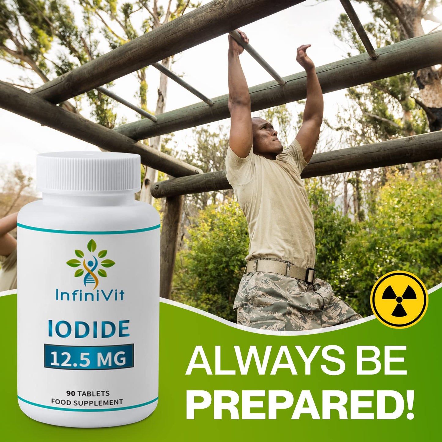 Iodine Tablets 12.5mg, Lugols Iodine Tablets, High Strength Iodine and Potassium Iodide, 90 Vegan Tablets, GMO and Gluten Free