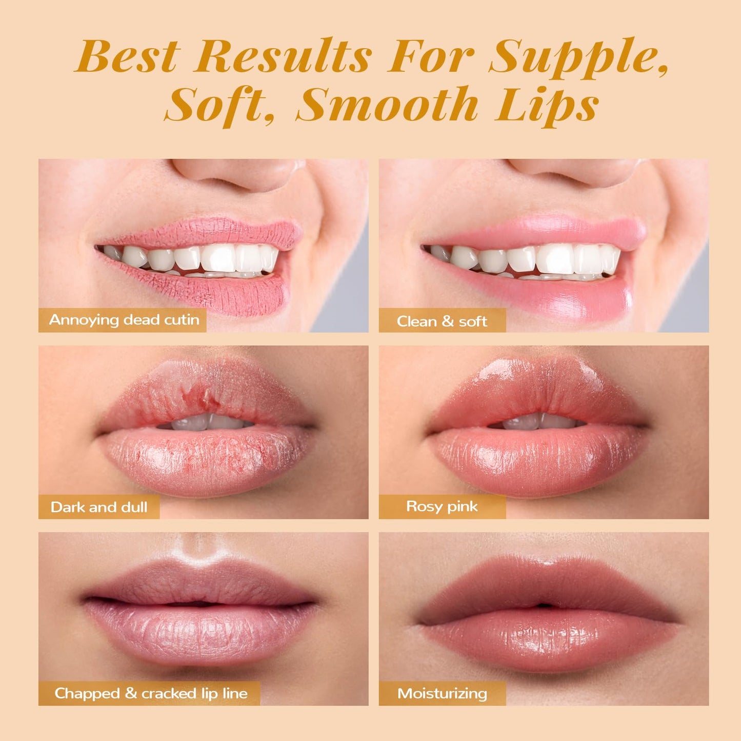 ANAI RUI ANAiRUi Lip Scrubs Exfoliator Moisturizer, Lip Sleeping Mask Sugar Lip Scrub, Lip Mask Overnight for Lip Line Wrinkle Treatment, Lip Balm for Dry Chapped Lines Lips, (Vanilla & Collagen, Peptide)