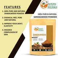 Herbs Botanica Chandan (Sandalwood) Powder Organic 100gm / 3.52 oz For Skin, Face Pack, Face Mask, Worship Tilak, Auspicious Occasions 100% Natural