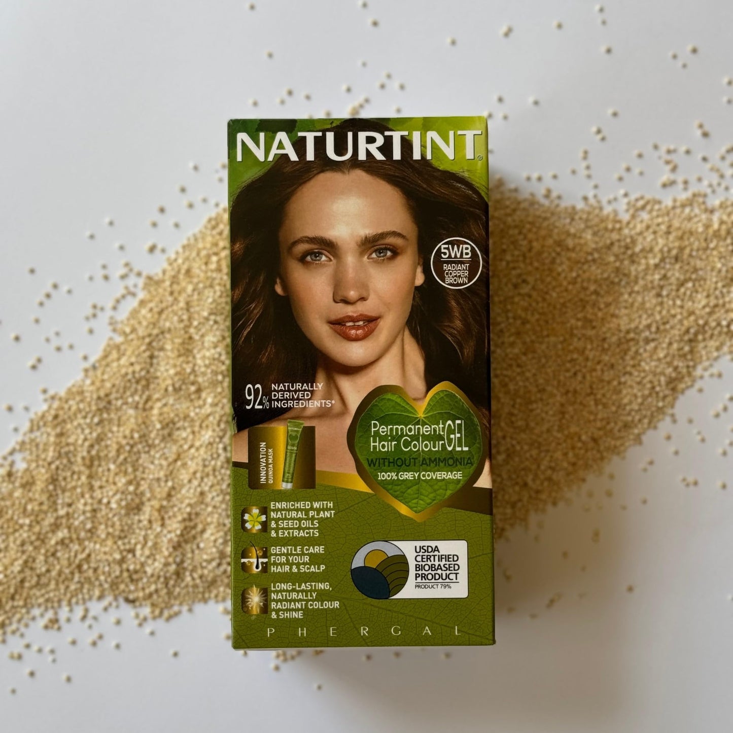 Naturtint Permanent Hair Colour Gel 5WB Radiant Copper Brown, Plant Enriched, Biobased, Ammonia Free, Long Lasting Grey Coverage and Radiant Colour, Nourishment and Protection
