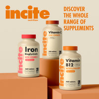 Incite Nutrition Vitamin B12 Tablets 1000 mcg. +1 Year Supply of High Strength Methylcobalamin. Boost Energy and Support Nervous System. Easy to Swallow, Non-GMO, and Suitable for Vegetarians & Vegans