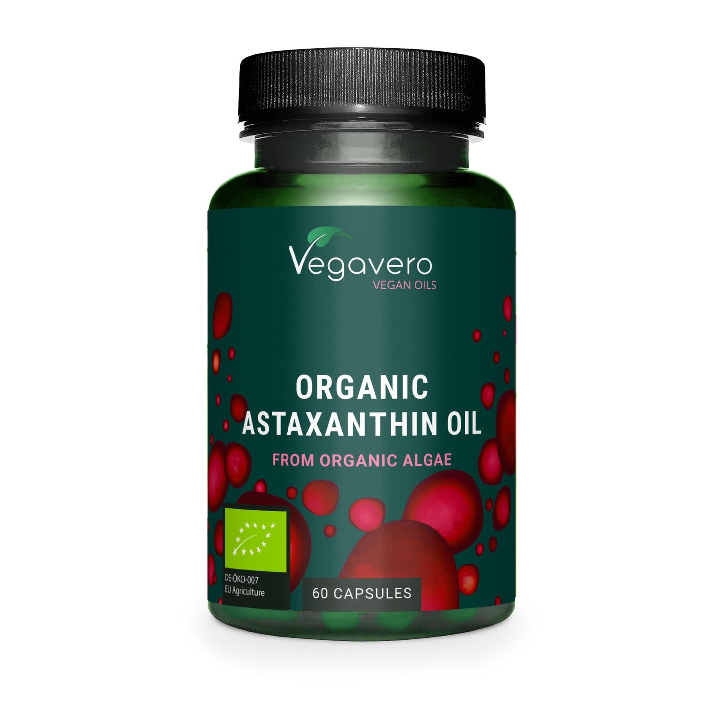 Vegavero Organic Astaxanthin 8 mg | Natural Antioxidant Supplements | Highly Bioavailable | NO Additives, Lab-Tested | 60 Capsules | Vegan