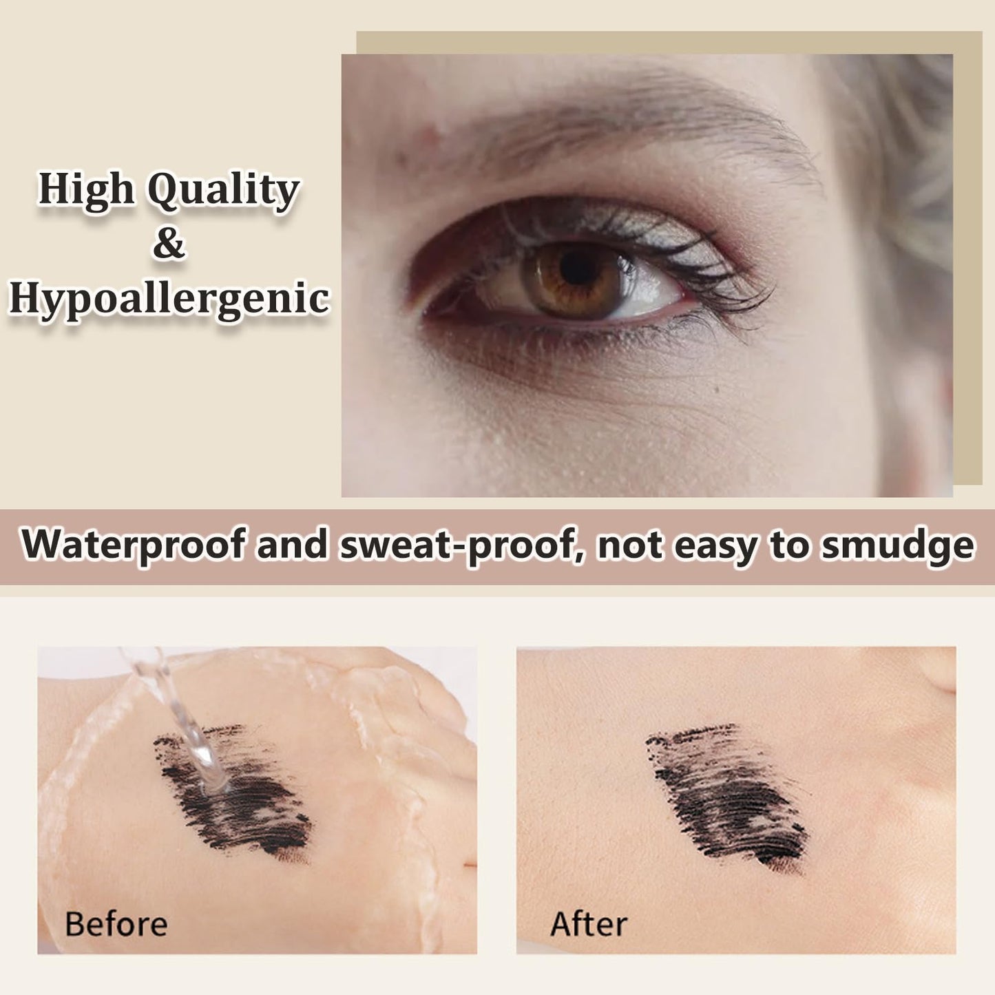 HERBINSOLS 2 Pack Mascara for Older Women - Black Waterproof Mascara Tubing Telescopic for Seniors with Thinning Lashes - Natural Waterproof Volumizing Black mascara for Sensitive Eyes