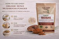 Natures Root Nature’s Root Organic Reishi Mushroom Powder 500g | 100% Fruiting Body | Finely Ground Whole Mushroom | Vegan • No Additives • Certified Organic