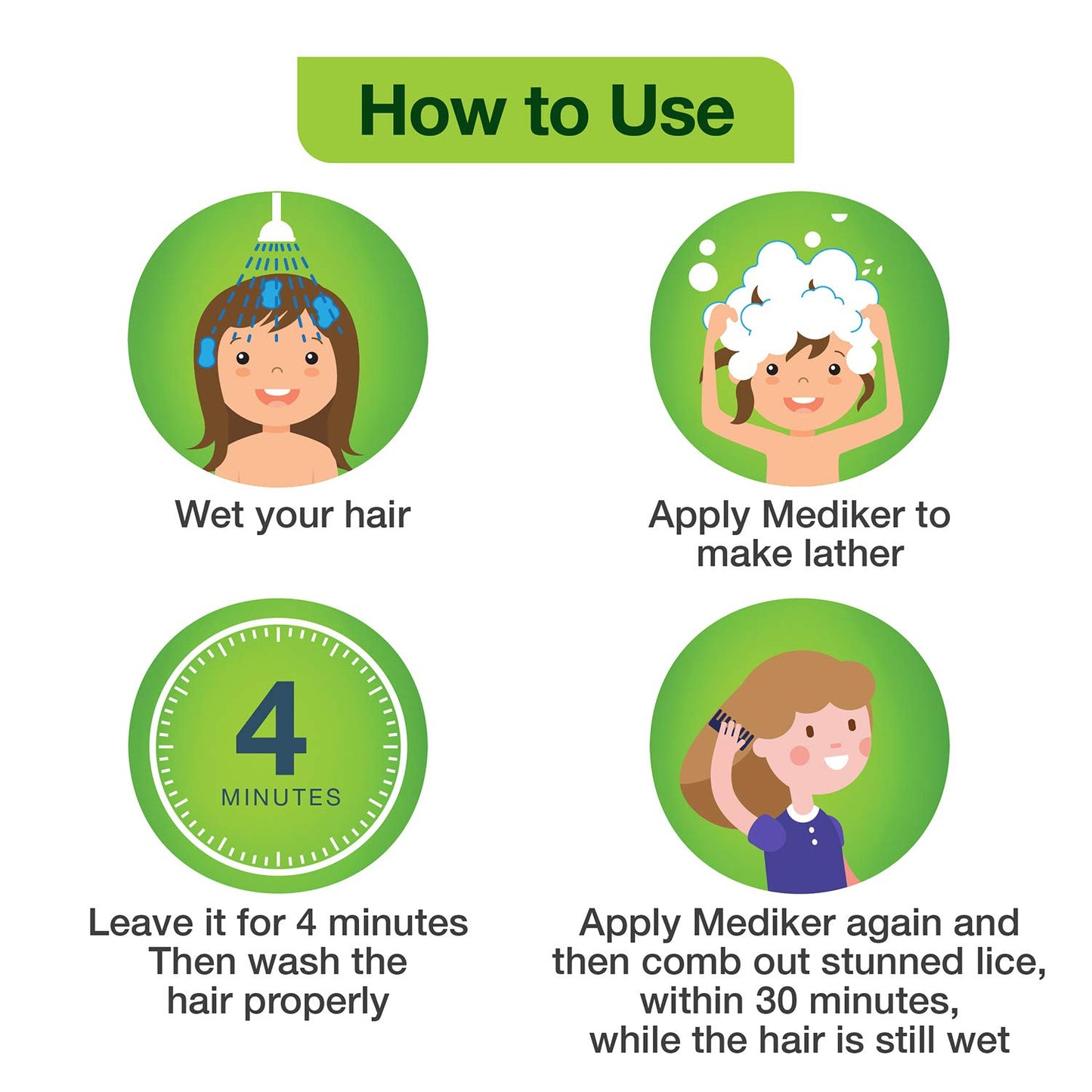 Mediker Natural Anti-Lice Treatment Shampoo, 50ml - 1 Pack (Ship from India)