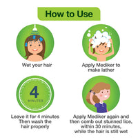 Mediker Natural Anti-Lice Treatment Shampoo, 50ml - 1 Pack (Ship from India)