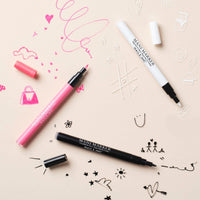 Nails Inc Nails.INC Mani Marker Trio, Easy to Use Nail Polish Art Pen With Precision Tip, Quick Drying, Cruelty Free, Vegan, Includes Bright White, Bubblegum Pink and Mascara Black