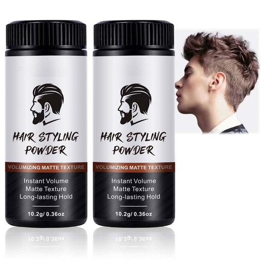 FresFresi Men's Hair Styling Powder - 2 Pack Texturizing Powder for Matte Texture, Long-Lasting Hold, Oil-Free and Easy Application, 10g Each