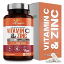 yrhealth Vitamin C 1300mg and Zinc 40mg High Strength - VIT C and Zinc for Maintenance of Normal Immune System - 120 Vegan Capsules not Tablets - 2 per Daily Serving - Made in The UK by YrHealth