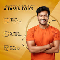AMBROSIAL Ambrosial Vitamin D3 + K2 Drops – High Strength Liquid Supplement for Adults & Kids – 500 IU Vitamin D3 + 50 mcg Vitamin K2 – Mango Flavour, Gluten Free, Non-GMO, Easy-to-Take Vitamin D Liquid – 30 ml