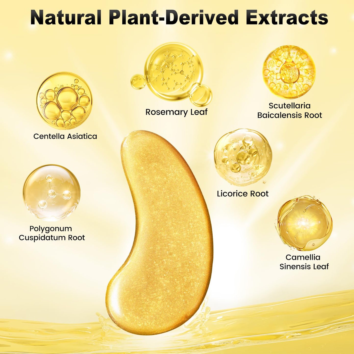 24K Gold Under Eye Patches, 24 Pairs Gel Eye Pads Skincare, Collagen Hyaluronic Acid Eye Pads, Against Dark Circles, Self Care Mask For Eye Bags, Puffy Eyes, Wrinkle Removal, Dermatologically Tested