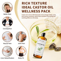 MAYJAM Organic Castor Oil 473ML, Pure Natural Cold & Fresh-Pressed, Promotes Hair, Eyebrow and Eyelash Growth, Carrier Oil for Nourish Skin