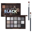 Belligern Smoky Eyeshadow Palette,15 Colors Grey Eyeshadow Palette Smokey Eyeshadow Palette Glitter & Matte Eye Shadow Pallets with 2 Pieces Brush for Daily and Gothic Halloween