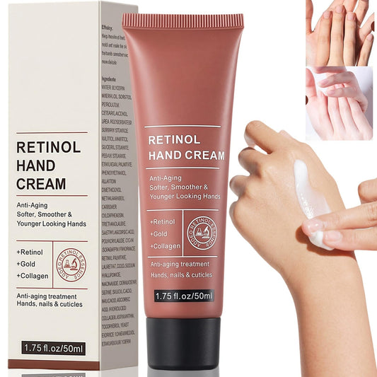 Ruojiar Retinol Hand Cream - Anti Aging,Relief Intense Moisture Hand Cream,Firming Hand Lotion,Retinol Moisturizer for Aging,Care &Protects Skin,Suitable for All Skin Types,Moisturize Effectively Non-Greasy