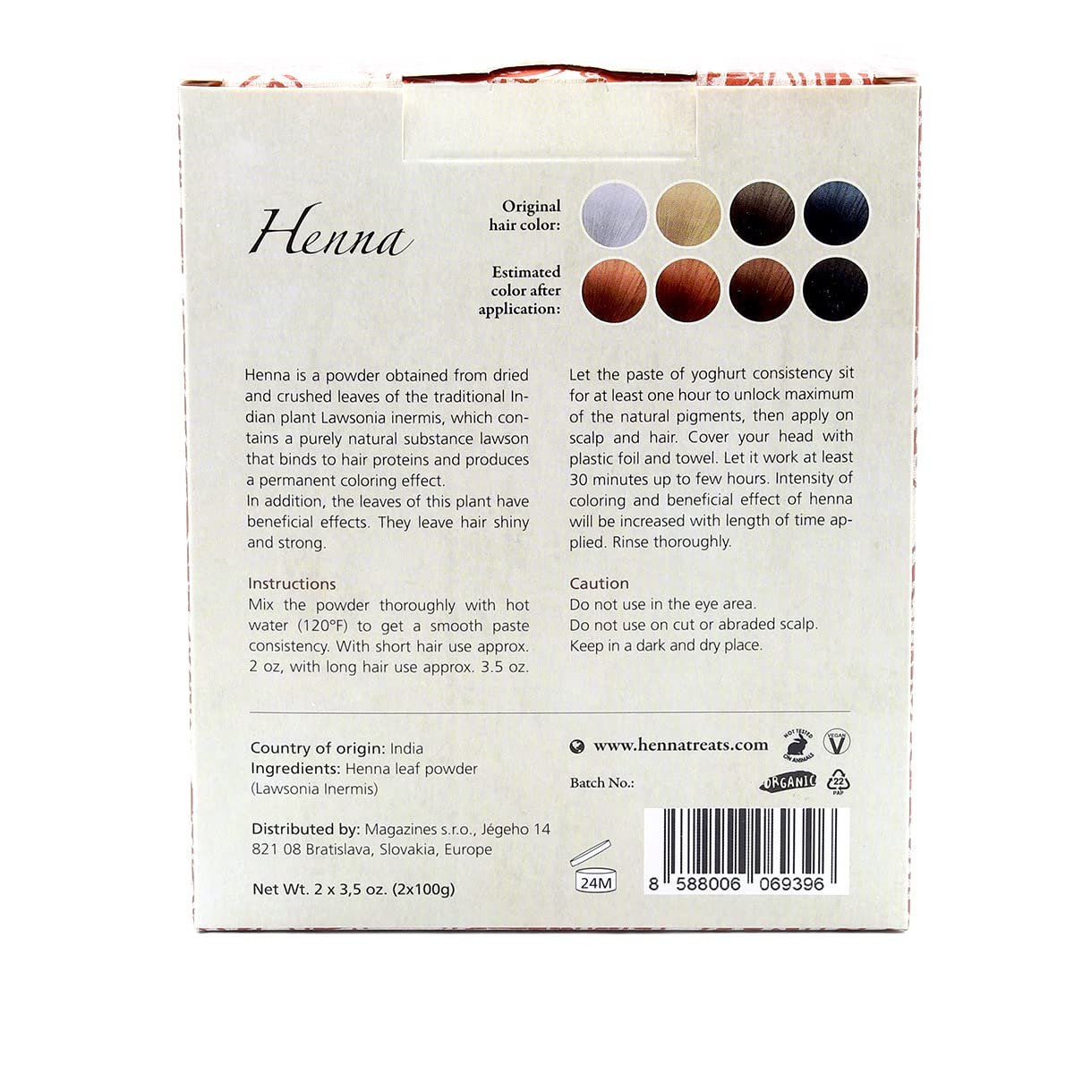 INDIAN NATURAL HAIR CARE Henna Powder - Red Hair Dye - Fresh and Pure Organic - 200g - Indian Natural Hair Care (Copper red, 200g)