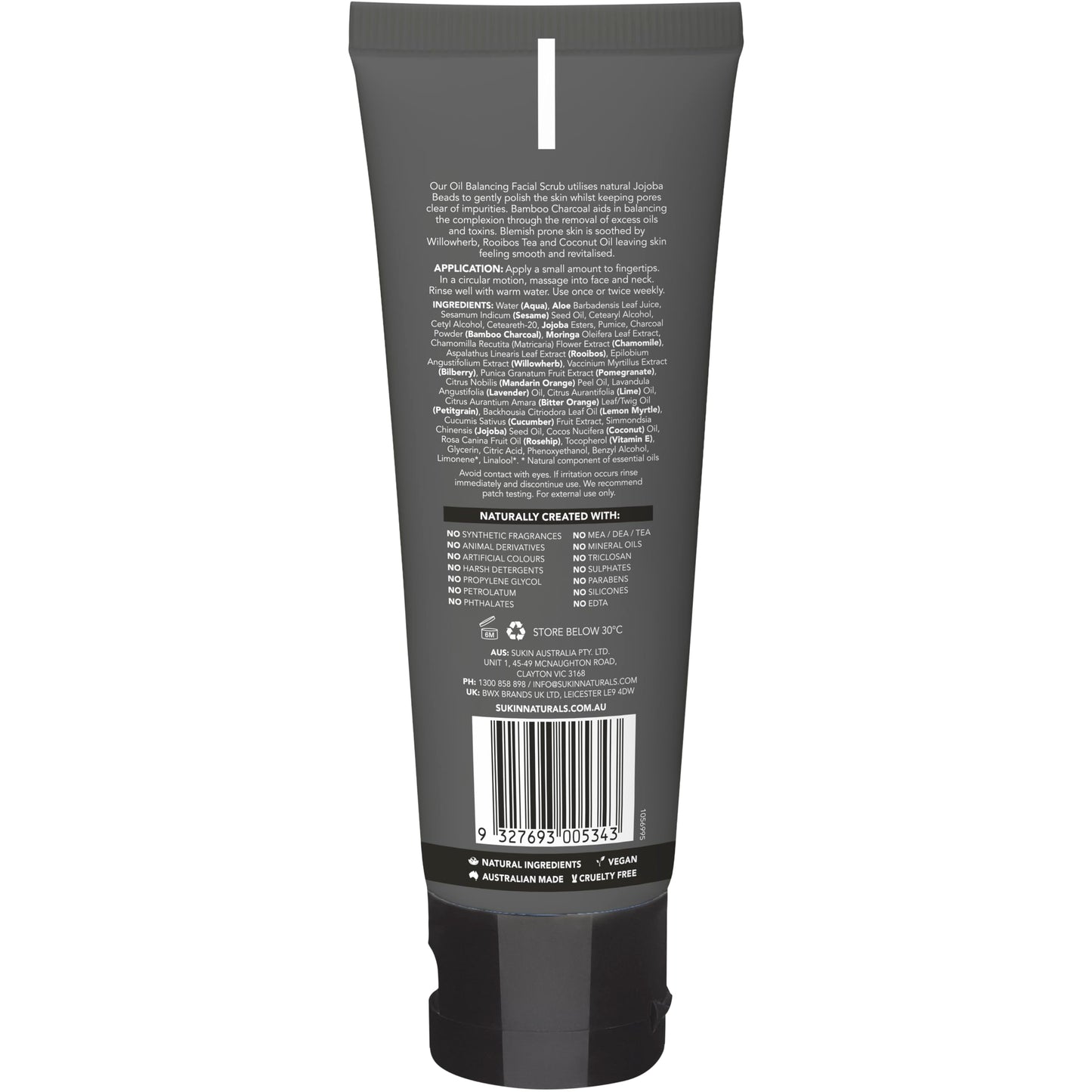 Sukin Oil Balancing Pore Refining Facial Scrub 125ml