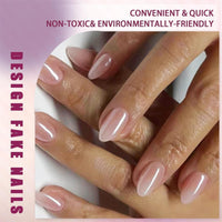 Generic Natural Pink Glossy Oval Press On Nails With Seamless Gradient - Reusable Short False Nails Kit For Everyday Office Wear And Formal Occasions Featuring High Shine Manicure And Easy Application