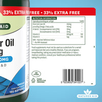 Natures Aid Cod Liver Oil 550mg Softgels – High Strength Omega-3 Fish Oil with Vitamins A, D Plus EPA & DHA – Supports Healthy Immune System Heart Health Brain Vision Joints – Non-GMO – 120 Capsules