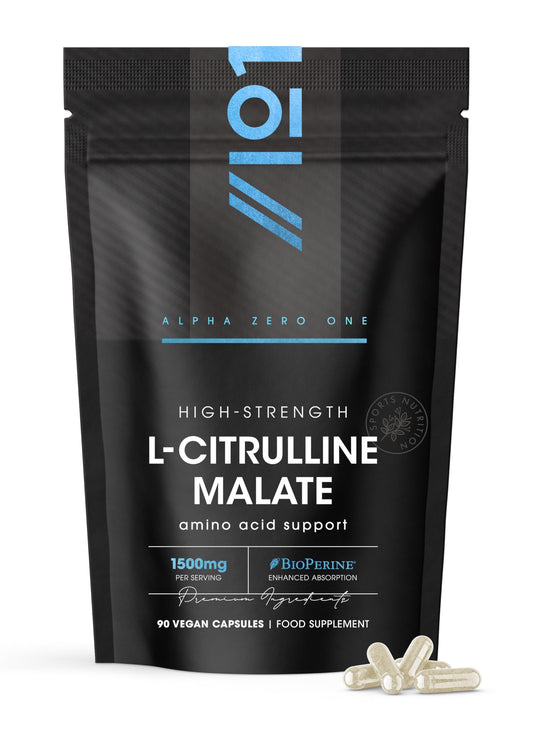 ALPHA01 L-Citrulline Malate 1500mg with BioPerine® - 90 Vegan Capsules - High Strength Fermented Amino Acid Supplement - 45 Day Supply - Resealable and Recyclable Pouch by Alpha01