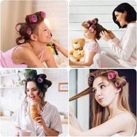 WQEDVN 12 Pieces Rollers for Hair Volume, Hair Curlers Rollers, Hair Rollers for Short Hair, Hair Rollers for Long Hair, Hair Rollers Set, For Curling and Styling Hair Self Holding DIY Roller (44mm)