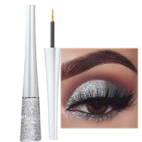 FresFresi Smudge-proof Silver Glitter Eyeliner - Liquid Glitter Eyeshadow with Waterproof Sparkle for Long-Lasting Eye Makeup - Quick Dry Shimmer Liner for Women