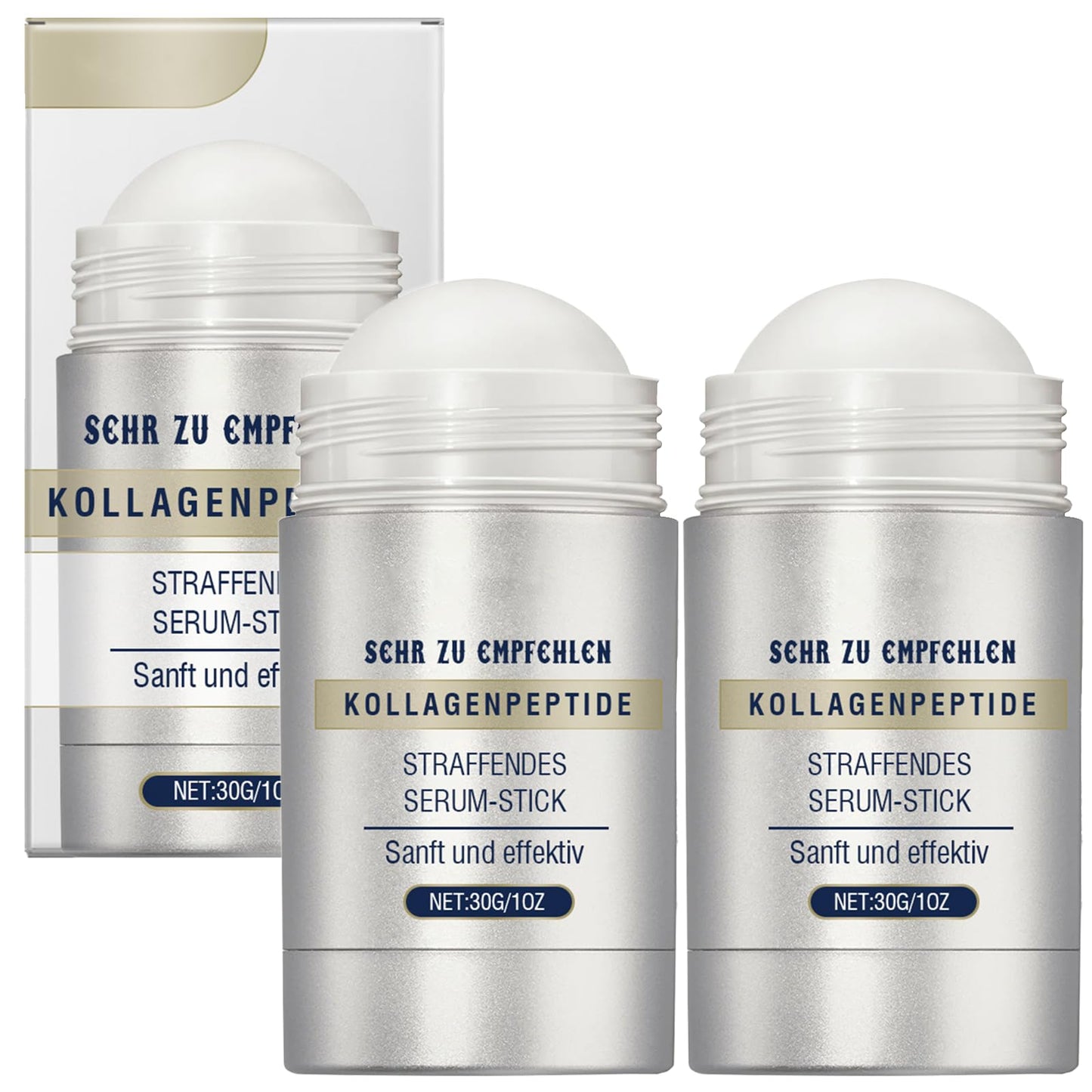 Ninnyi 2 PCS Collagen Peptides Firming Serum Stick, Anti Aging Peptides Serum Stick Improves Skin Elasticity for Tightening Sagging Skin