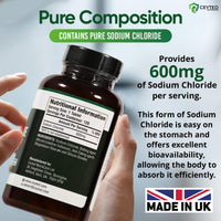 CEYTED NUTRACARE Sodium Chloride Tablets - High Strength Salt Tablets - Providing 600 mg of Sodium Chloride - 4 Months Supply