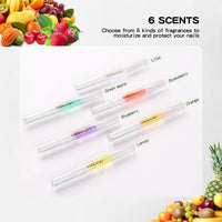 Saviland 6Pcs Cuticle Oil Pen - Cuticle Oil for Nail Care, Fruity Natural Ingredient Nail Oil Pen for Preventing Cracking and Drying of Nails, Manicure Pedicure for Woman