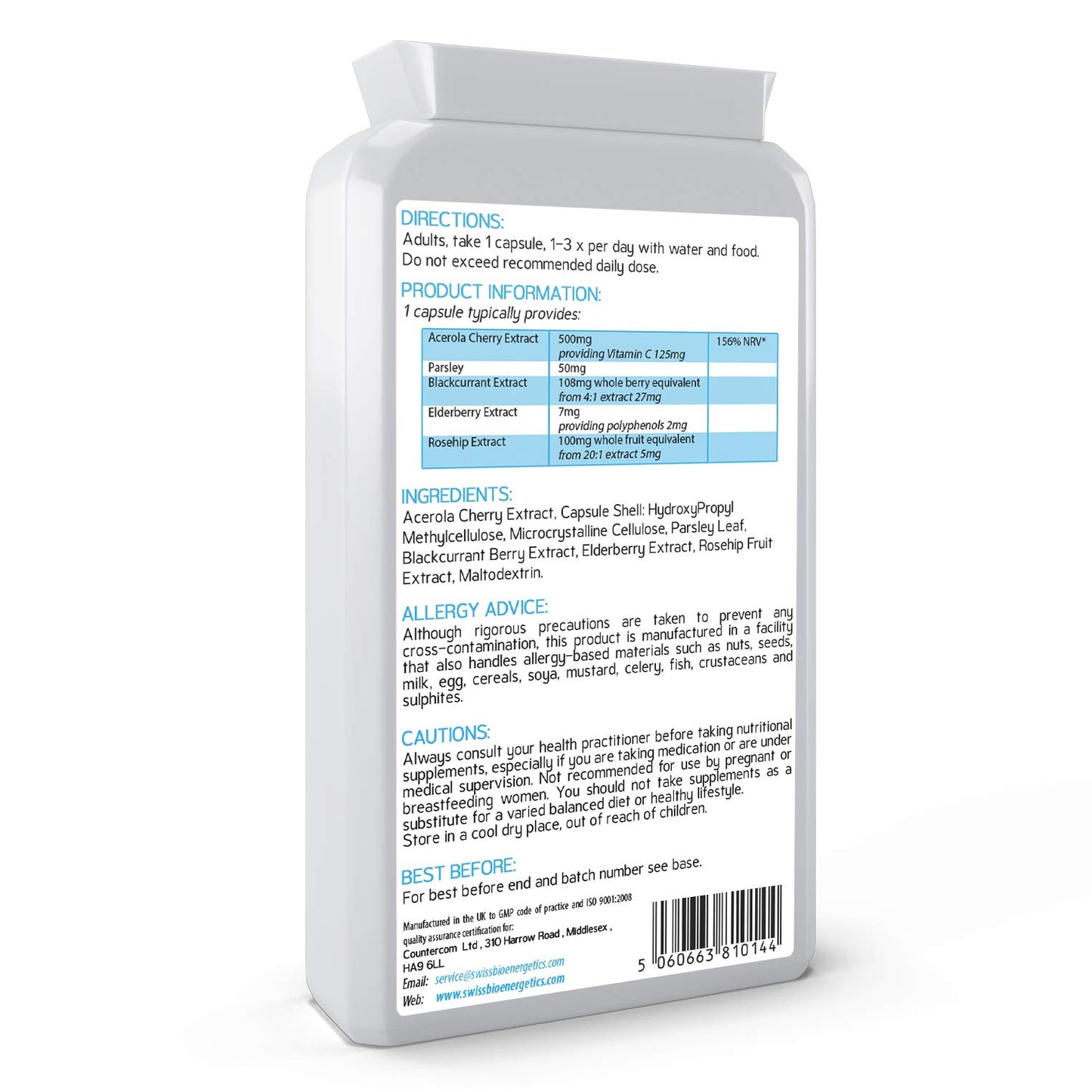 Natural Vitamin C 120 Capsules – Optimum Absorption All-Natural Food Form - Gentle & Non-Acidic - Packed with Bioflavonoids, Pectins, Essential Oils & phytonutrients - NO Synthetic ascorbic Acid