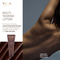 VITA LIBERATA Tinted Tan Lotion Dark 200ml & Mitt Bundle, Hydrating Tanning Lotion, Sun-Kissed Tan, Designed for Face & Body Use, Tinted, Lasting Tan, Streak Free Blend