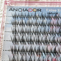 ANQIAOER False Eyelashes Cluster Natural Look Wispy Spiky Wide Stem 11-12-13mm-C Curl DIY Individual Lash Extension Soft Manga lashes for Makeup Use at Home