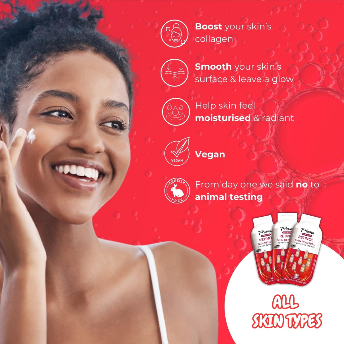 7th Heaven Retinol Capsule Concentrates (7 Day Supply). Rejuvenating Glow Cream (all Skin Types). Daily Face Care Capsules for Skin Renewal. Vegan Retinol Serum for Face - Genuine 7th Heaven Skin Care