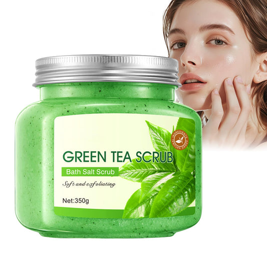 AuraAnge Green Tea Face Scrub Exfoliator - Body & Facial Exfoliant for Women & Men, Improve Pores, Refines Texture