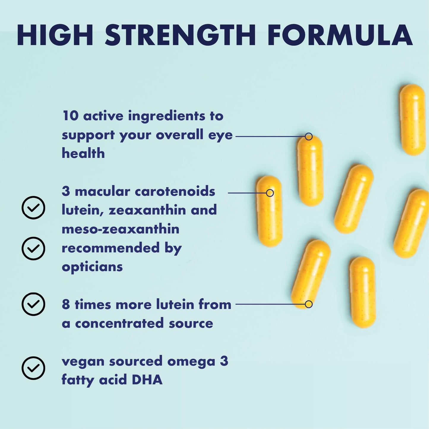 HIGHER NATURE Higher Nature - VisualEyes - Supports Vision - Lutein, Zeaxanthin, Bilberry & Essential Vitamins - 10 Active Ingredients - Vegan - 30 Capsules