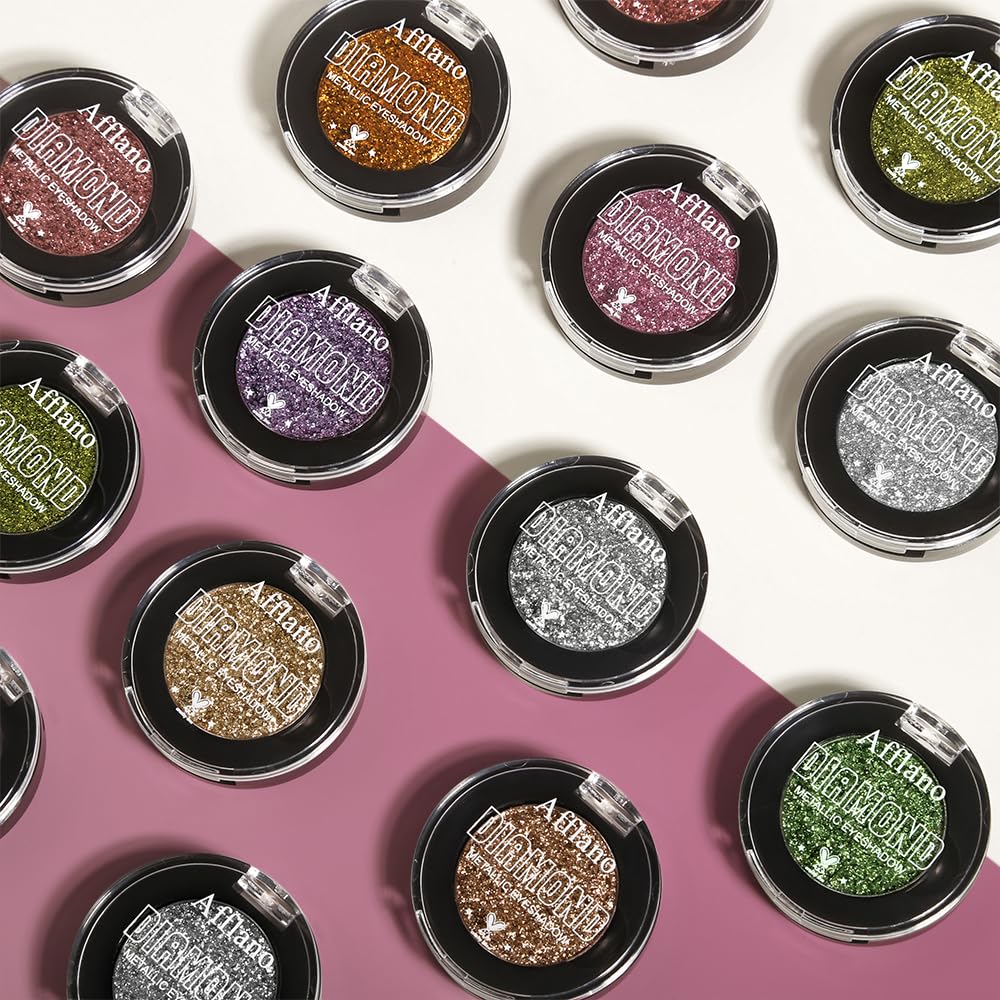 DE'LANCI Pink Glitter Eyeshadow, Pink Shimmer Eyeshadow Highly Pigmented Make-up,High Pigment Pink Metallic Eyeshadow,Waterproof & Long Lasting,Vegan & Talc Free #21H