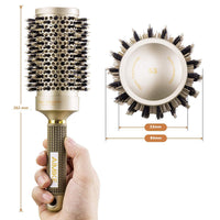 AIMIKE Round Brush, Nano Thermal Ceramic & Ionic Tech Hair Brush, Round Barrel Brush with Boar Bristles, Enhance Texture for Hair Drying, Styling, Curling and Shine (Barrel 2.1 inch) + 4 Free Clips by Aimike